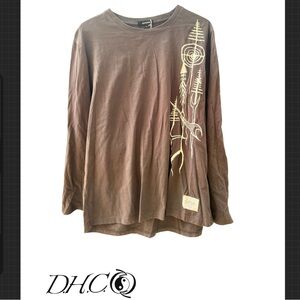 Aiopeson Men's Charcoal Long Sleeve Shirt with White Design